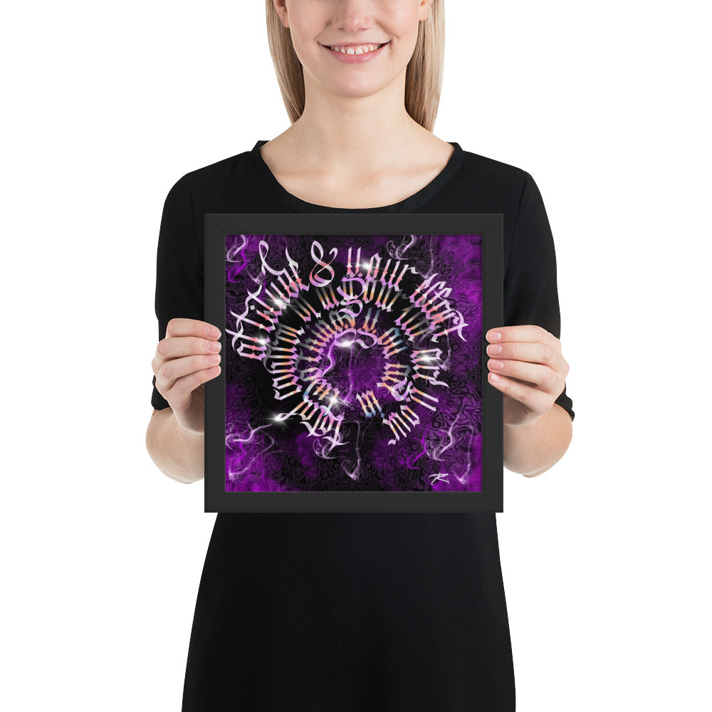 David Zaltana's hand drawn Inspirational, Framed calligraphy poster
