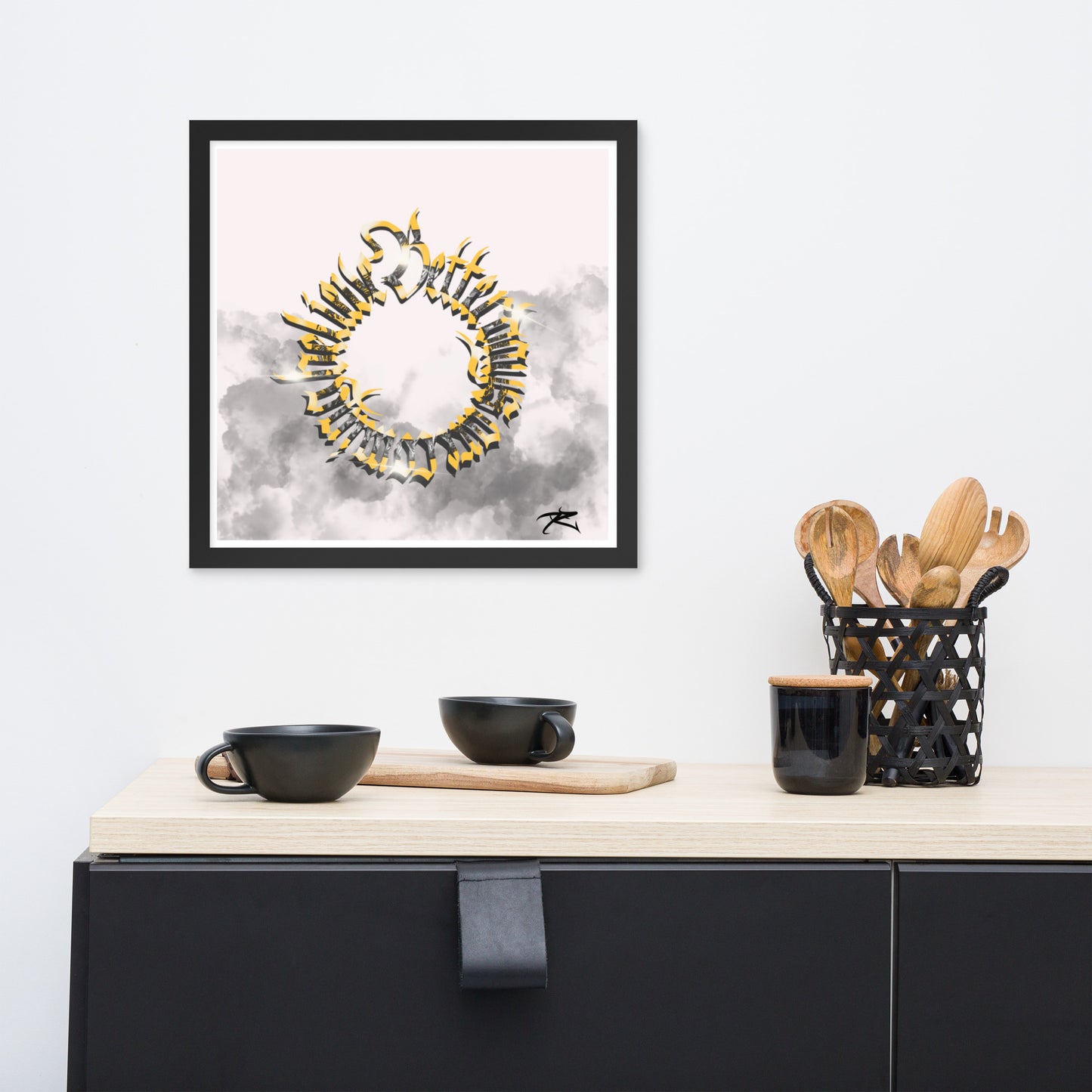 David Zaltana's hand drawn inspirational Framed calligraphy poster