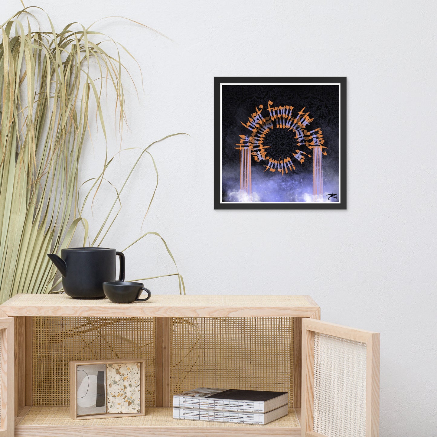 David Zaltana's hand drawn inspirational Framed calligraphy poster