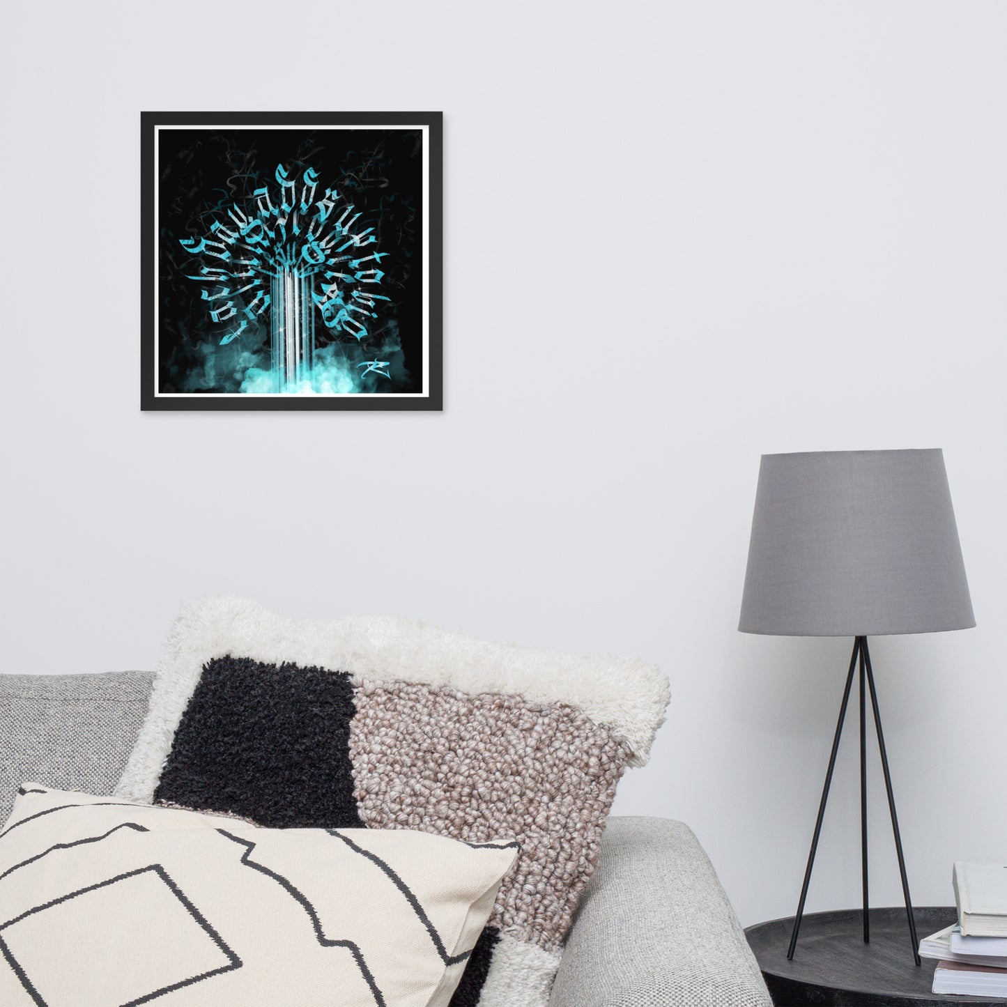 David Zaltana's hand drawn inspirational Framed calligraphy poster