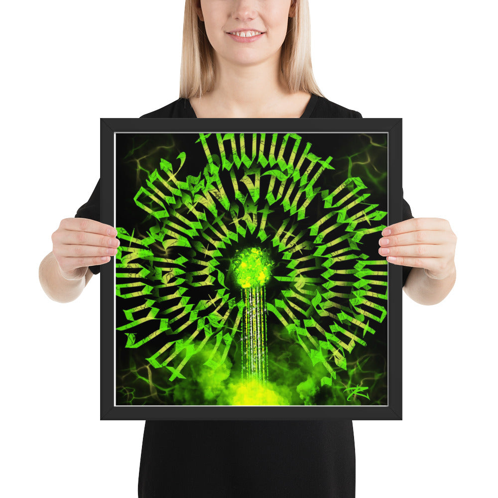 David Zaltana's Hand Drawn Framed Calligraphy poster