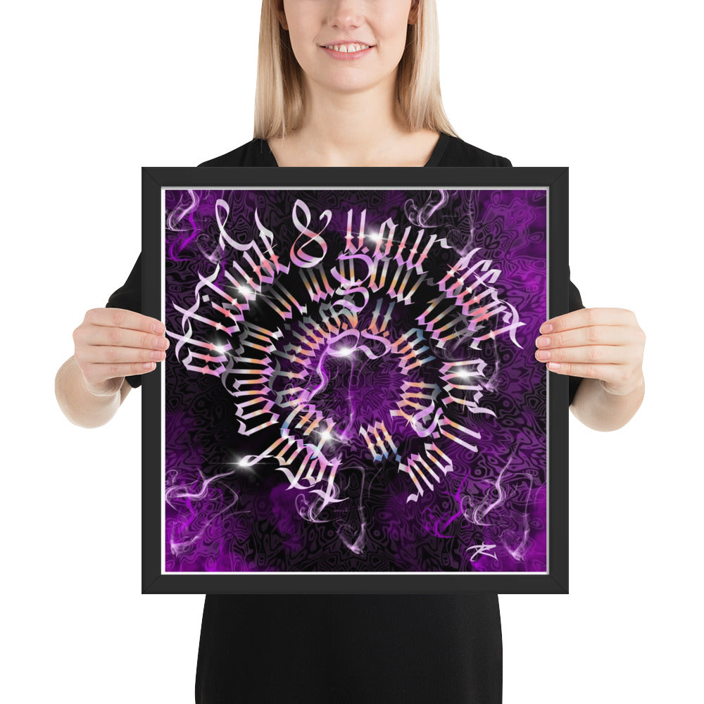 David Zaltana's hand drawn Inspirational, Framed calligraphy poster