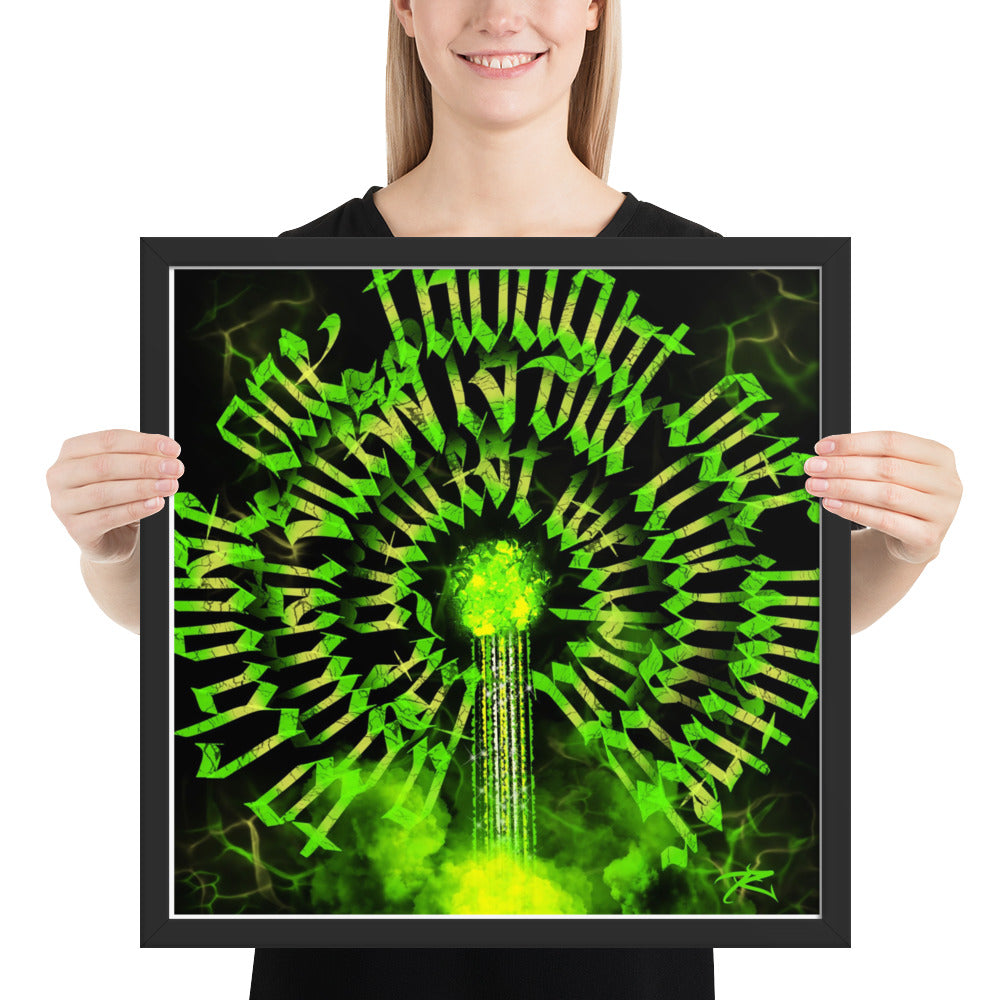 David Zaltana's Hand Drawn Framed Calligraphy poster