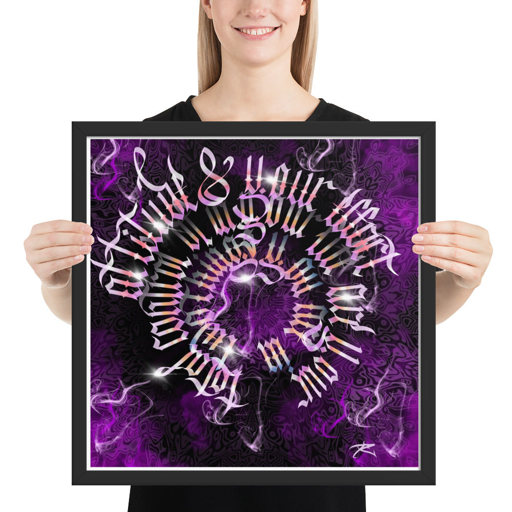 David Zaltana's hand drawn Inspirational, Framed calligraphy poster